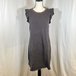 Universal Thread Women's Ruffle Sleeve T-Shirt Dress Gray Medium Soft Cotton